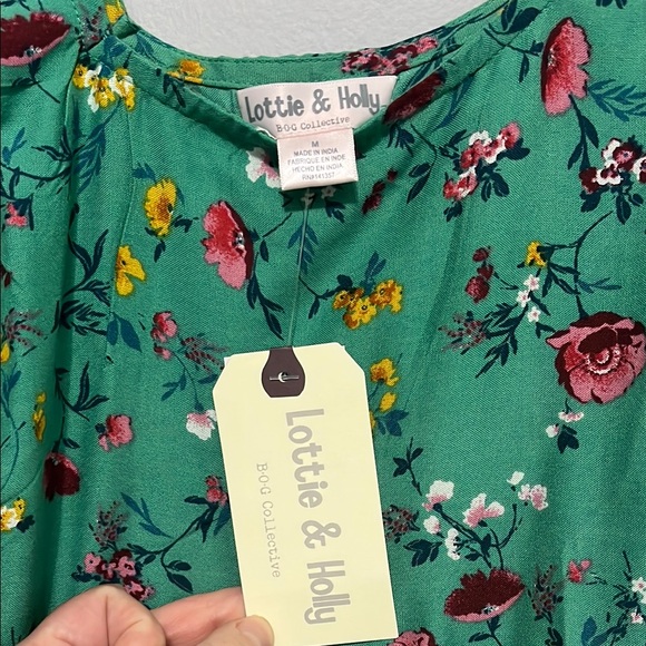 NWT Lottie and Holly Floral Green Dress - Picture 4 of 6